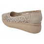pantofi dama bej din piele naturala perforata cu talpa ortopedica CLP16BEJ
